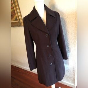 Beau Monde Brown Vintage single breasted wool blend coat